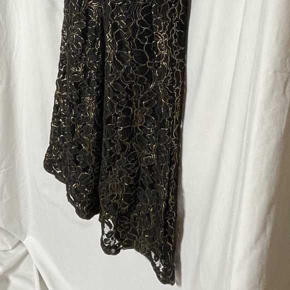 NWT Donna Ricco Lace Romper Elegant Black and Gold Size 2 - Picture 7 of 12
